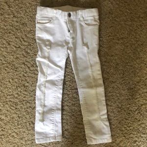 4T unisex skinny white distressed jeans